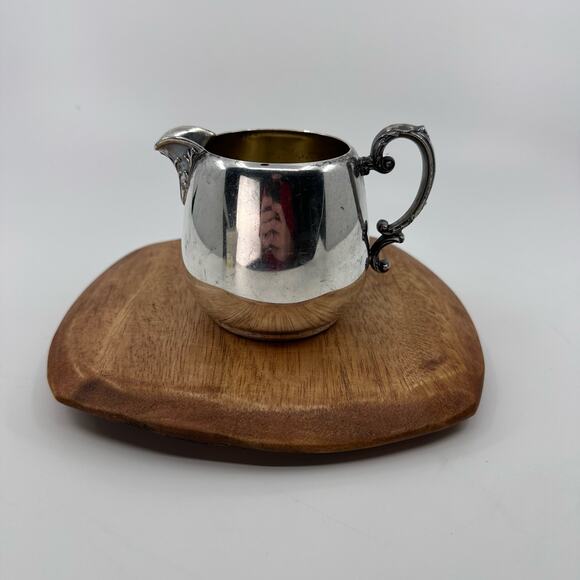 Vintage Spring Flower WM Rogers & Son Antique Silverplated Coffee Creamer Bowl - Picture 4 of 6